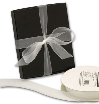 Organdy White Ribbon, 7/8' x 100 Yds - Gifts Baskets Wholesale Supplies Shop