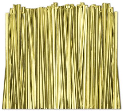 Gold Metallic Twist Ties, 6