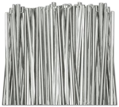 Silver Metallic Twist Ties, 6