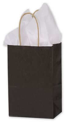 Black Color-on-Kraft Shoppers, 5 1/4 x 3 1/2 x 8 1/4' - Gifts Baskets Wholesale Supplies Shop