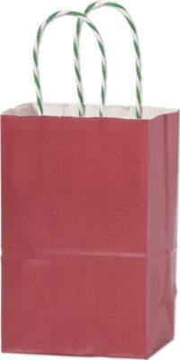 Red Holiday Color-On-Kraft Shoppers, 5 1/4 x 3 1/2 x 8 1/4 - Gifts Baskets Wholesale Supplies Shop