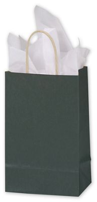 Hunter Green Color-on-Kraft Shoppers - Gifts Baskets Wholesale Supplies Shop