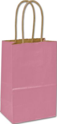 Bubblegum Color-on-Kraft Shoppers, 5 1/4 x 3 1/2 x 8 1/4' - Gifts Baskets Wholesale Supplies Shop
