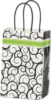 Festive Swirls Shoppers, 5 1/4 x 3 1/2 x 8 1/4' - Gifts Baskets Wholesale Supplies Shop