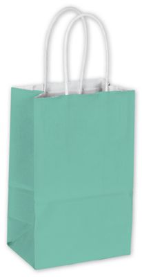 Aqua Cotton Candy Shoppers, 5 1/4 x 3 1/2 x 8 1/4' - Gifts Baskets Wholesale Supplies Shop