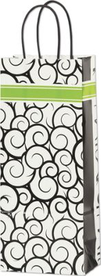 Festive Swirls Wine Shoppers, 5 1/4 x 3 1/2 x 13' - Gifts Baskets Wholesale Supplies Shop