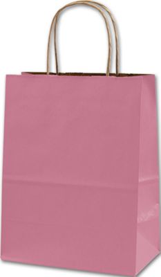 Bubblegum Color-on-Kraft Shoppers, 8 1/4 x 4 1/4 x 10 3/4' - Gifts Baskets Wholesale Supplies Shop