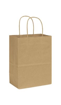 Kraft Varnish Stripe Shoppers, 8 1/4 x 4 3/4 x 10 1/2' - Gifts Baskets Wholesale Supplies Shop