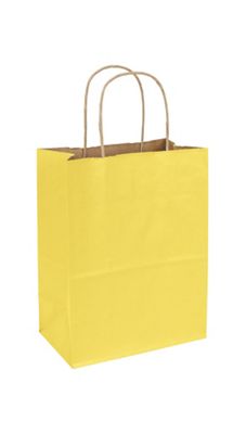Yellow Varnish Stripe Shoppers, 8 1/4 x 4 3/4 x 10 1/2 - Gifts Baskets Wholesale Supplies Shop
