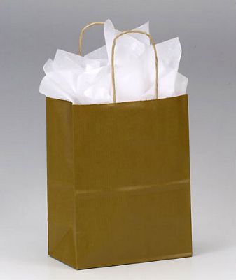 Khaki Varnish Stripe Shoppers, 8 1/4 x 4 3/4 x 10 1/2' - Gifts Baskets Wholesale Supplies Shop
