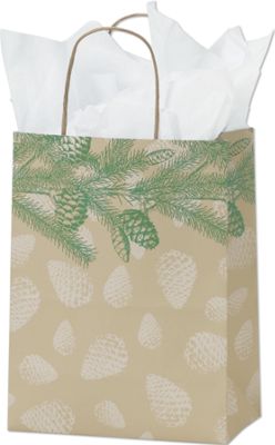 Evergreen Branches Shoppers, 8 x 4 3/4 x 10 1/2' - Gifts Baskets Wholesale Supplies Shop