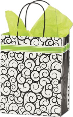 Festive Swirls Shoppers, 8 1/4 x 4 3/4 x 10 1/2' - Gifts Baskets Wholesale Supplies Shop