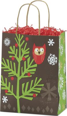Winter Owl Shoppers, 8 x 4 3/4 x 10 1/2' - Gifts Baskets Wholesale Supplies Shop