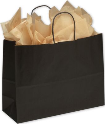 Black Color on Kraft Shoppers, 16 x 6 x 12 1/2' - Gifts Baskets Wholesale Supplies Shop