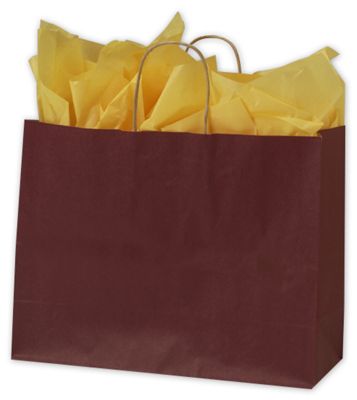Burgundy Color on Kraft Shoppers, 16 x 6 x 12 1/2' - Gifts Baskets Wholesale Supplies Shop