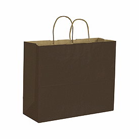Chocolate Color on Kraft Shoppers, 16 x 6 x 12 1/2