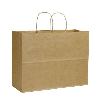 Kraft Varnish Stripe Shoppers, 16 x 6 x 12 1/2' - Gifts Baskets Wholesale Supplies Shop
