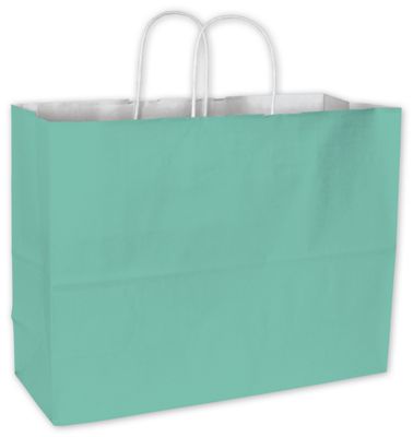 Aqua Cotton Candy Shoppers, 16 x 6 x 12 1/2' - Gifts Baskets Wholesale Supplies Shop