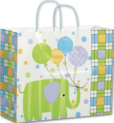 Baby Elephant Shoppers, 16 x 6 x 12 1/2' - Gifts Baskets Wholesale Supplies Shop