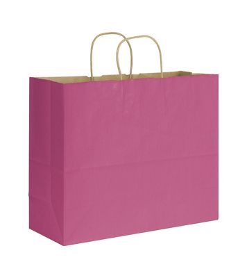 Cerise Varnish Stripe Shoppers, 16 x 6 x 12 1/2' - Gifts Baskets Wholesale Supplies Shop