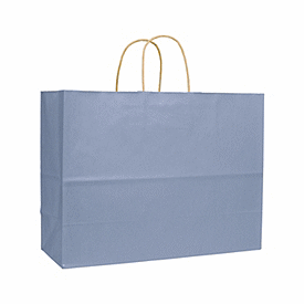 French Blue Varnish Stripe Shoppers, 16 x 6 x 12 1/2