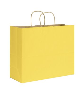Yellow Varnish Stripe Shoppers, 16 x 6 x 12 1/2' - Gifts Baskets Wholesale Supplies Shop