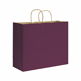 Grape Varnish Stripe Shoppers, 16 x 6 x 12 1/2