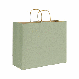 Sage Varnish Stripe Shoppers, 16 x 6 x 12 1/2