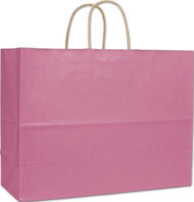 Bubblegum Varnish Stripe Shoppers, 16 x 6 x 12 1/2' - Gifts Baskets Wholesale Supplies Shop