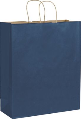 Dark Blue Color on Kraft Shoppers, 16 x 6 x 19' - Gifts Baskets Wholesale Supplies Shop