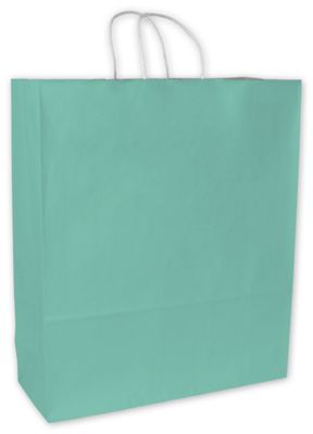 Aqua Cotton Candy Shoppers, 16 x 6 x 19' - Gifts Baskets Wholesale Supplies Shop