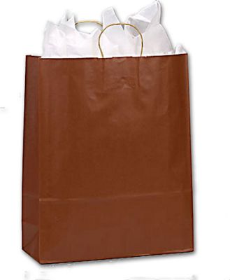 Cinnamon Varnish Stripe Shoppers, 16 x 6 x  19' - Gifts Baskets Wholesale Supplies Shop