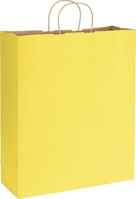 Yellow Varnish Stripe Shoppers, 16 x 6 x 19' - Gifts Baskets Wholesale Supplies Shop