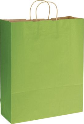 Apple Green Varnish Stripe Shoppers, 16 x 6 x 19' - Gifts Baskets Wholesale Supplies Shop