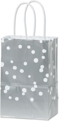 Snowfall Shimmer Shoppers, 5 1/4x3 1/2x8 1/4', Mini Pack - Gifts Baskets Wholesale Supplies Shop
