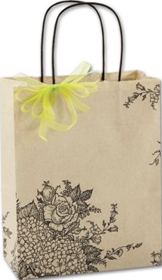 Rose Hydrangea Shoppers, 8 1/4 x 4 3/4 x 10 1/2, Mini Pack - Gifts Baskets Wholesale Supplies Shop