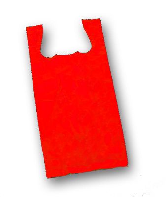 Red Unprinted T-Shirt Bags, 11 1/2 x 7 x 23' - Gifts Baskets Wholesale Supplies Shop