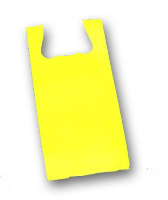 Yellow Unprinted T-Shirt Bags, 11 1/2 x 7 x 23' - Gifts Baskets Wholesale Supplies Shop