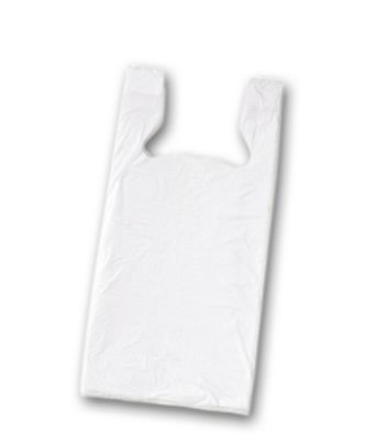 White Unprinted T-Shirt Bags, 11 1/2 x 8 x 18