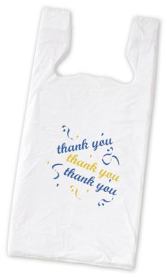 Thank You Pre-Printed T-Shirt Bags, 11 1/2 x 7 x 23' - Gifts Baskets Wholesale Supplies Shop