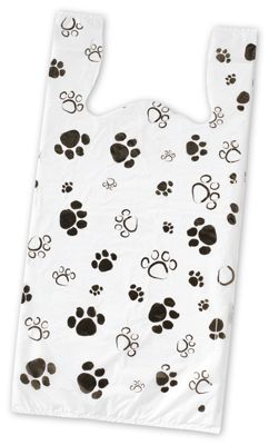 Paws High Density T-Shirt Bags, 11 1/2 x 7 x 23