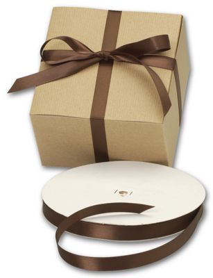 Double Face Chocolate Satin Ribbon, 5/8' x 100 Yds - Gifts Baskets Wholesale Supplies Shop