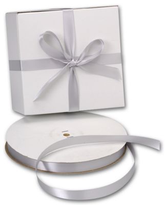 Double Face Millennium Silver Satin Ribbon - Gifts Baskets Wholesale Supplies Shop