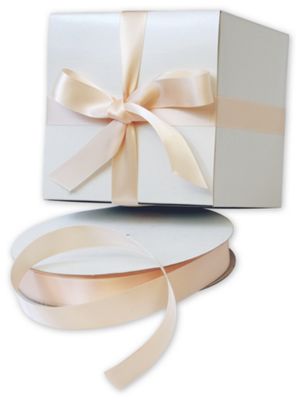 Double Face Nude Satin Ribbon, 7/8' x 100 Yds - Gifts Baskets Wholesale Supplies Shop