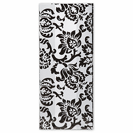 Black Damask Cello Bags, 4 x 2 1/2 x 9 1/2