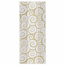 Euro Swirl Gold Cello Bags, 4 x 2 1/2 x 9 1/2
