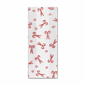 Christmas Mint Cello Bags, 5 x 3 x 11 1/2