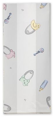 Baby Pins Cello Bags, 5 x 3 x 11 1/2' - Gifts Baskets Wholesale Supplies Shop