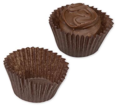 Brown Glassine Candy Cups, 15/16 x 21/32