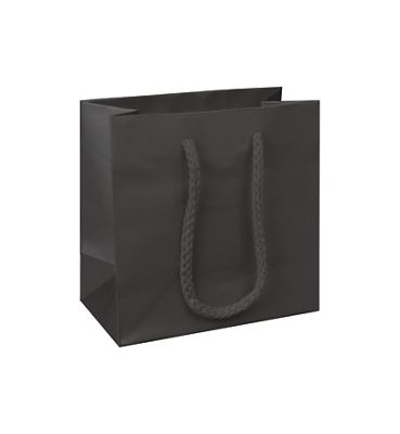 Premium Black Matte Euro-Shoppers, 6 1/2 x 3 1/2 x 6 1/2' - Gifts Baskets Wholesale Supplies Shop